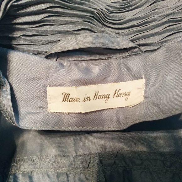 CLAUDIA BARNES Size S Blue Vintage Trench Coat - Picture 6 of 6